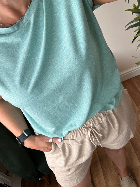 ICHI Rebel Short Sleeve T-Shirt Nile Blue