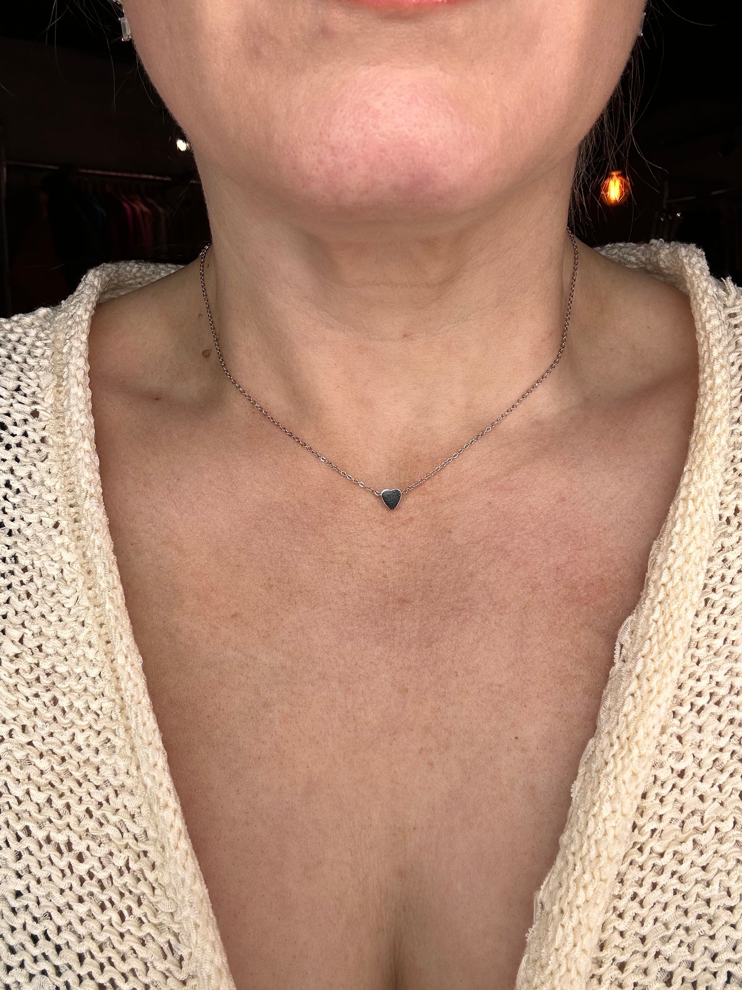 MISGRACEFUL Mini Heart Necklace Silver