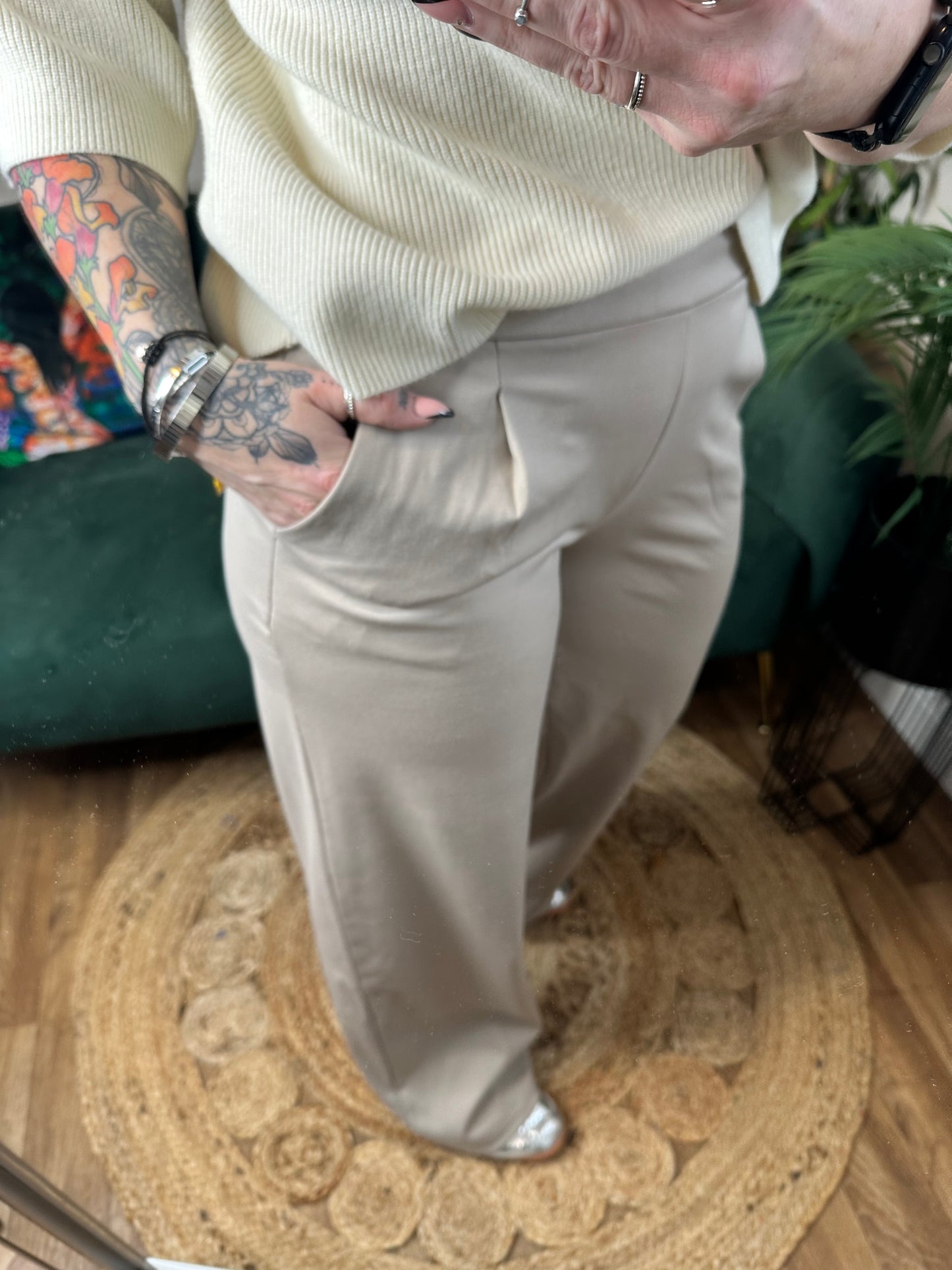 ICHI Kate Long Wide Leg Pant String