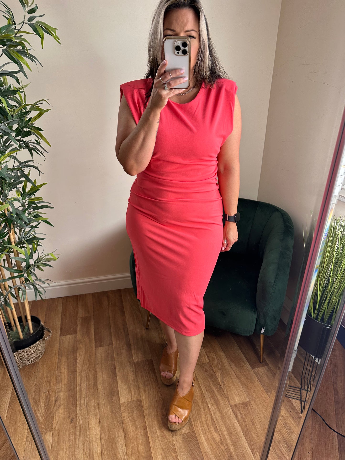 ICHI Katine Dress Calypso Coral