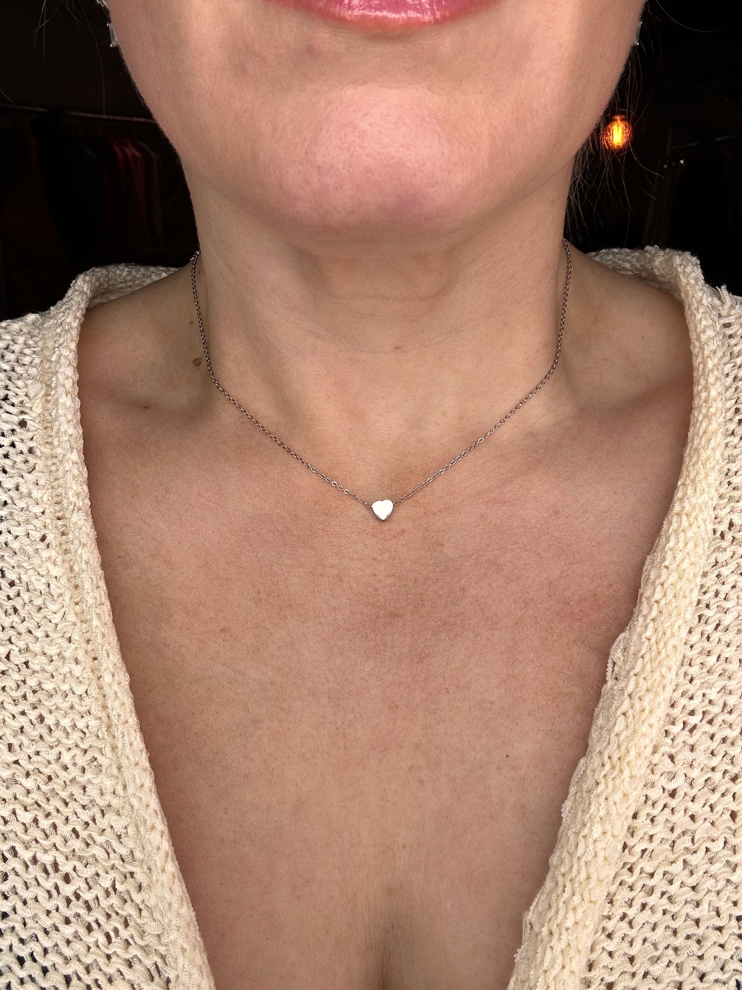 MISGRACEFUL Mini Heart Necklace Silver