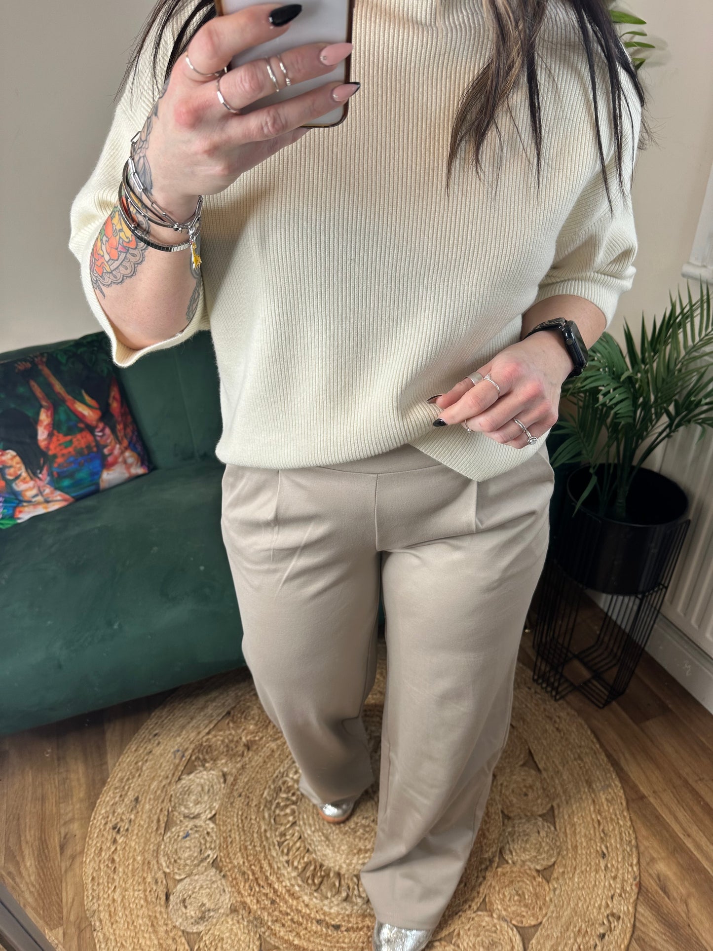 ICHI Kate Long Wide Leg Pant String
