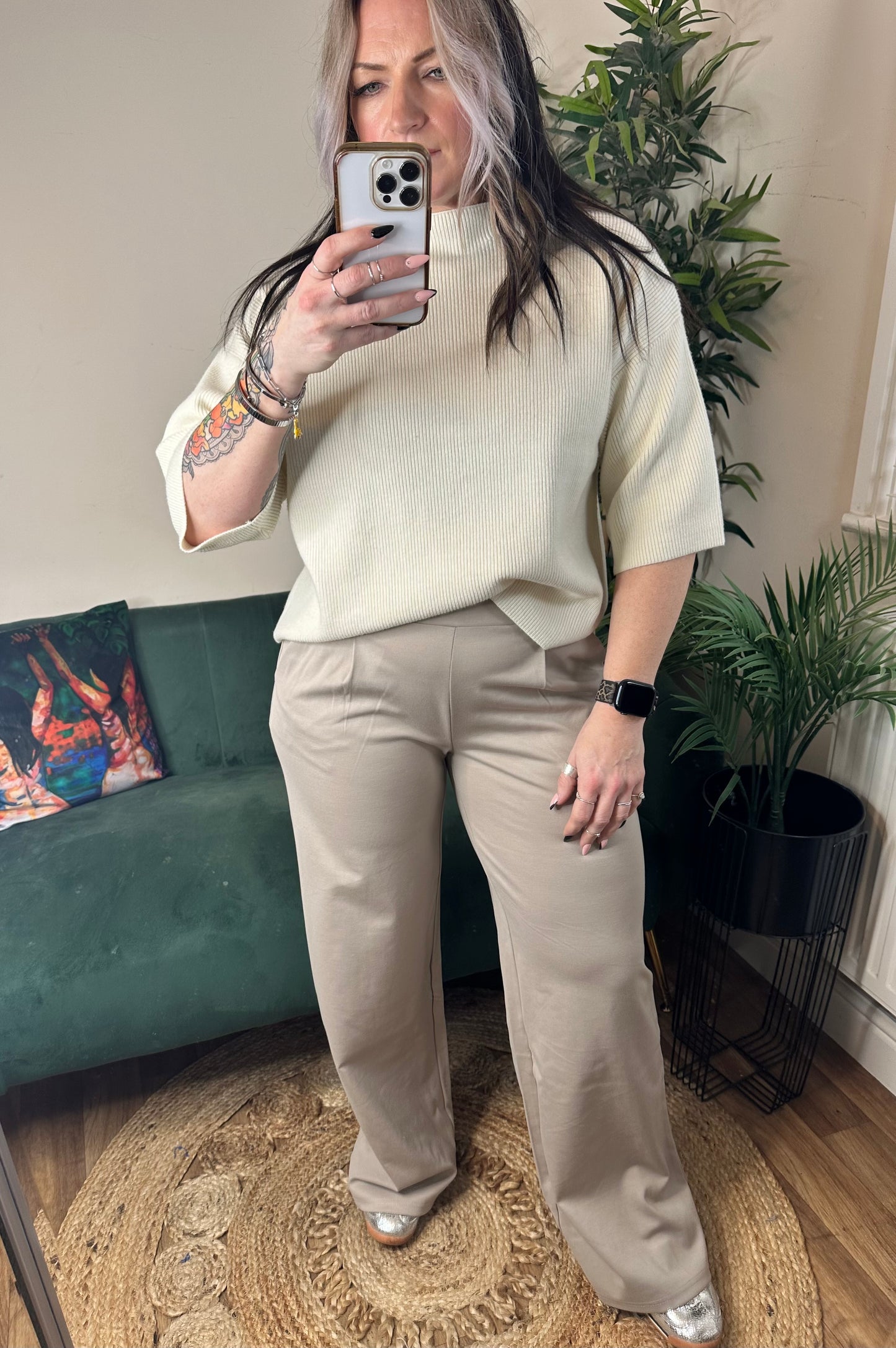 ICHI Kate Long Wide Leg Pant String