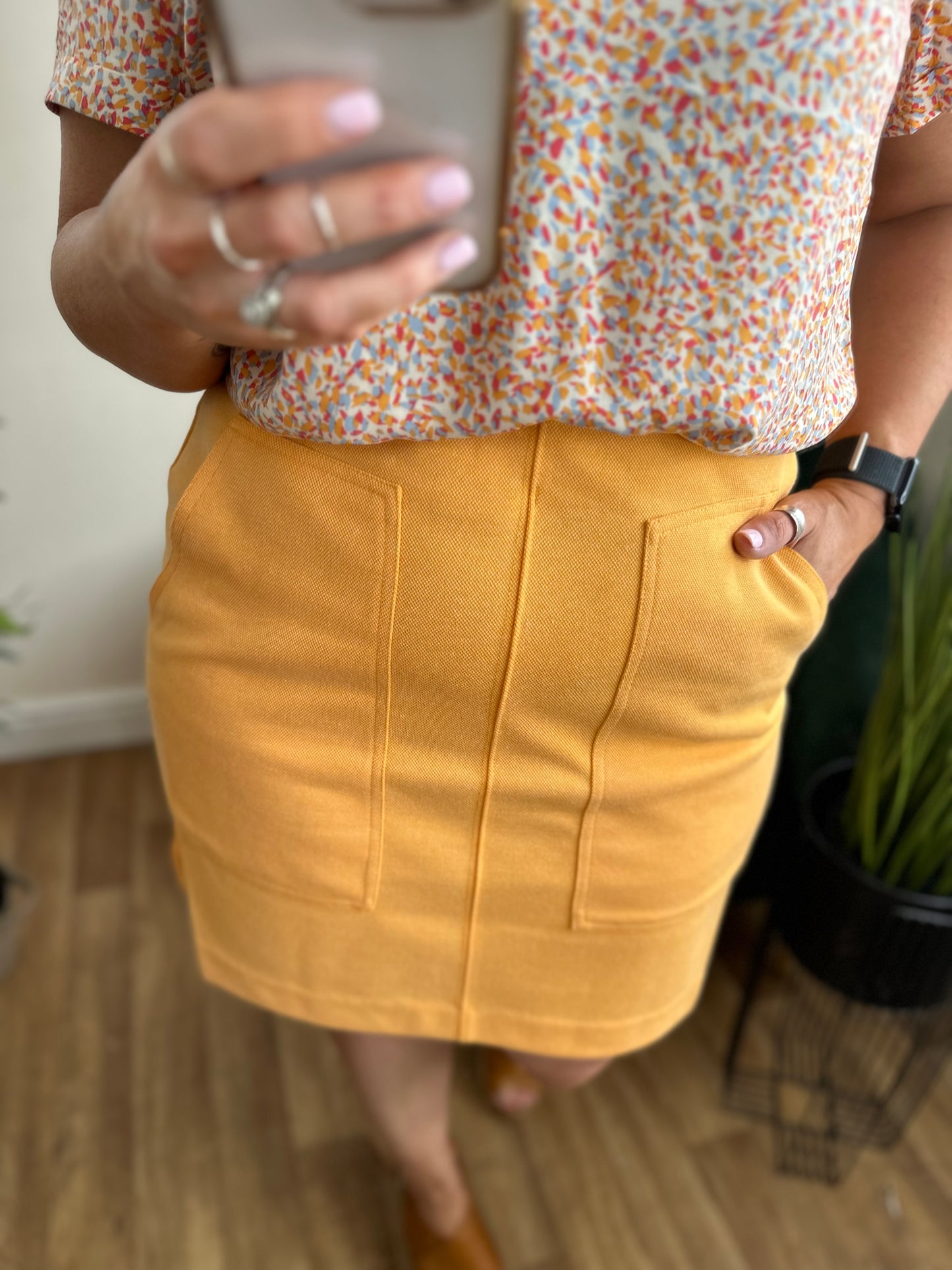 ICHI Kate Pique Skirt Radiant Yellow