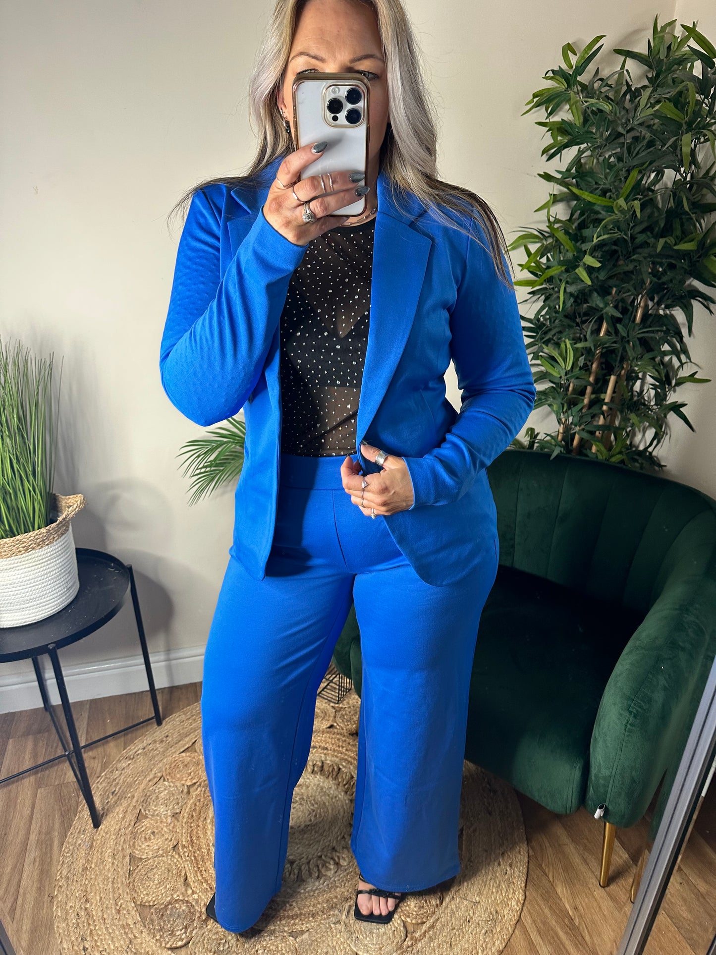 ICHI Kate Long Wide Pant Strong Blue