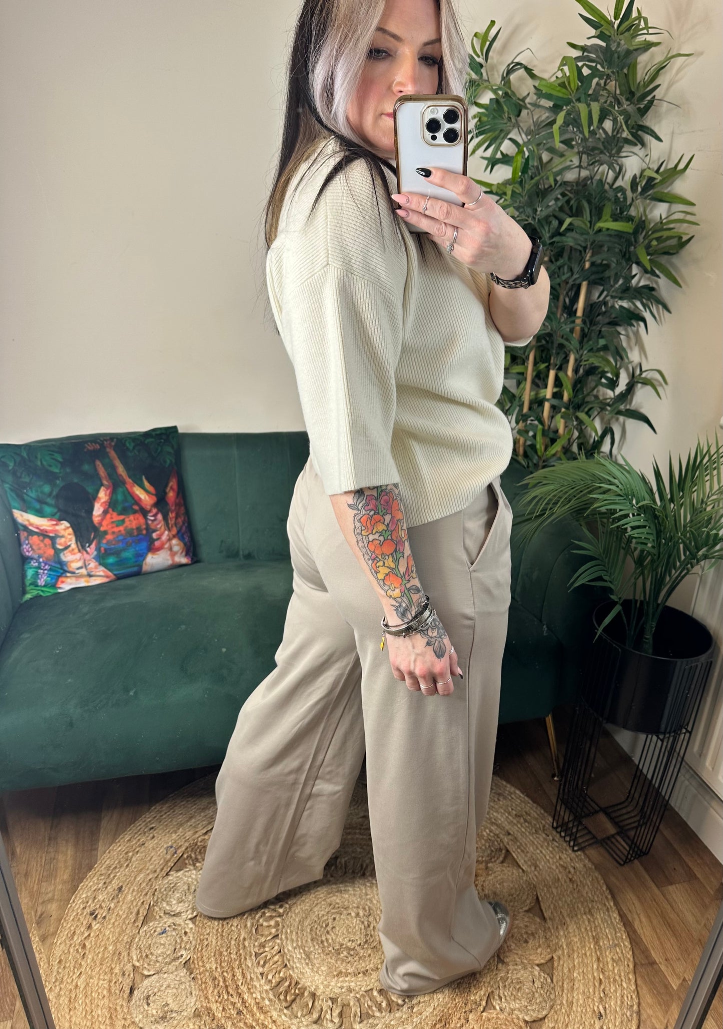 ICHI Kate Long Wide Leg Pant String