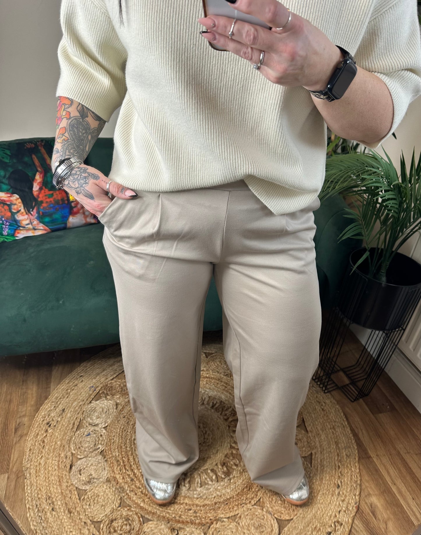 ICHI Kate Long Wide Leg Pant String
