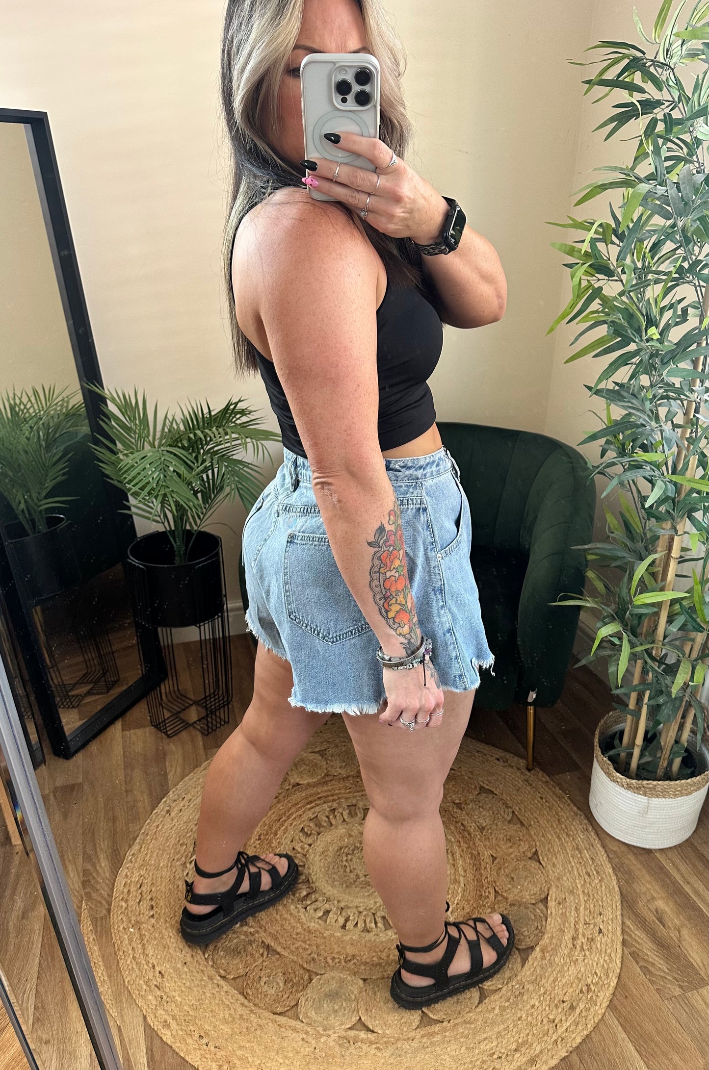FRAYA Flowy Denim Shorts