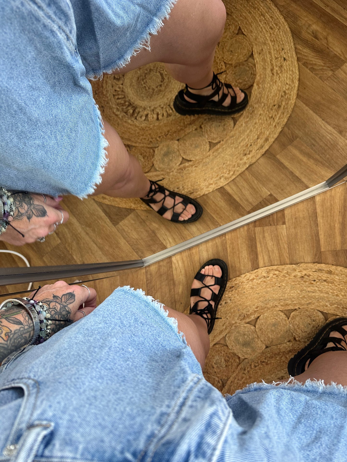 FRAYA Flowy Denim Shorts