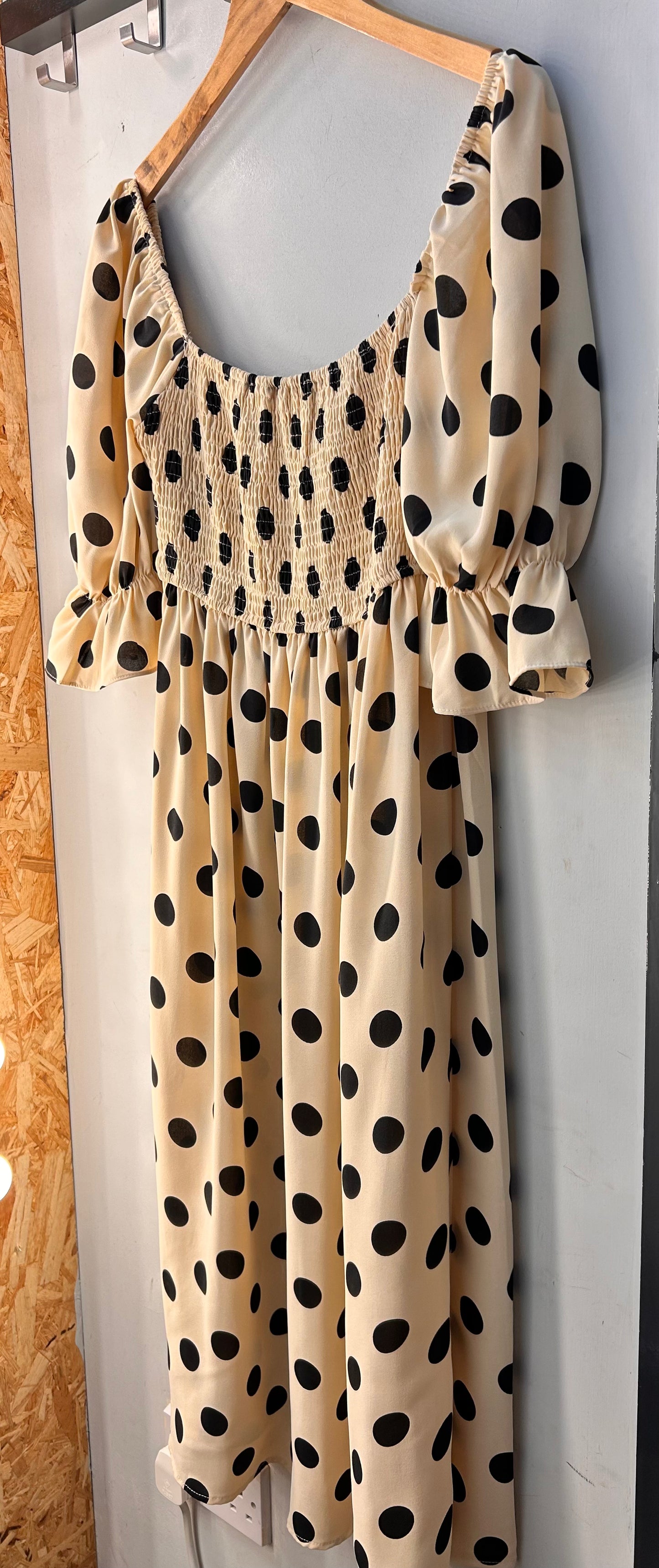 PRELOVED Vera and Lucy Polka Dot Midi Dress Size M