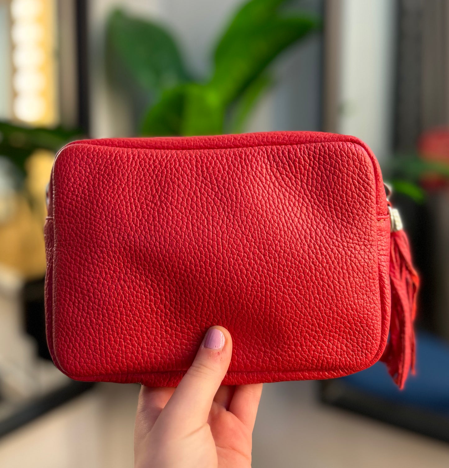 Clara Leather Camera Bag Red