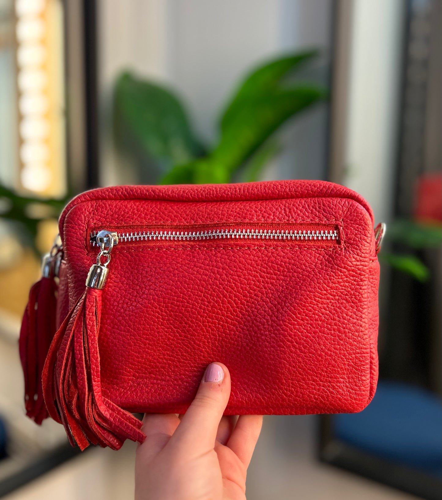 Clara Leather Camera Bag Red