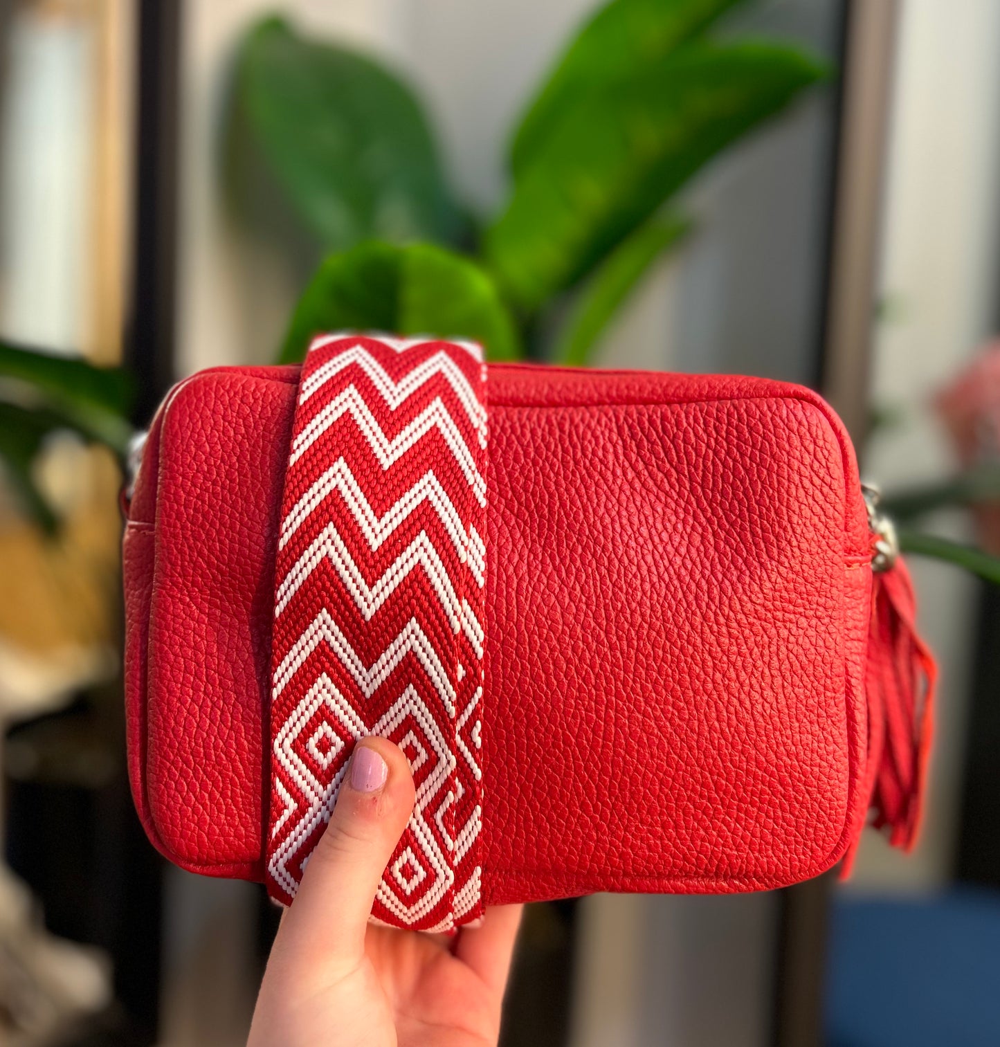 Clara Leather Camera Bag Red