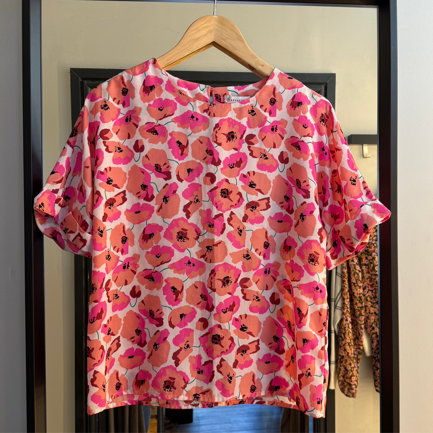 PRELOVED Wearhouse Pink Floral Blouse Size 8