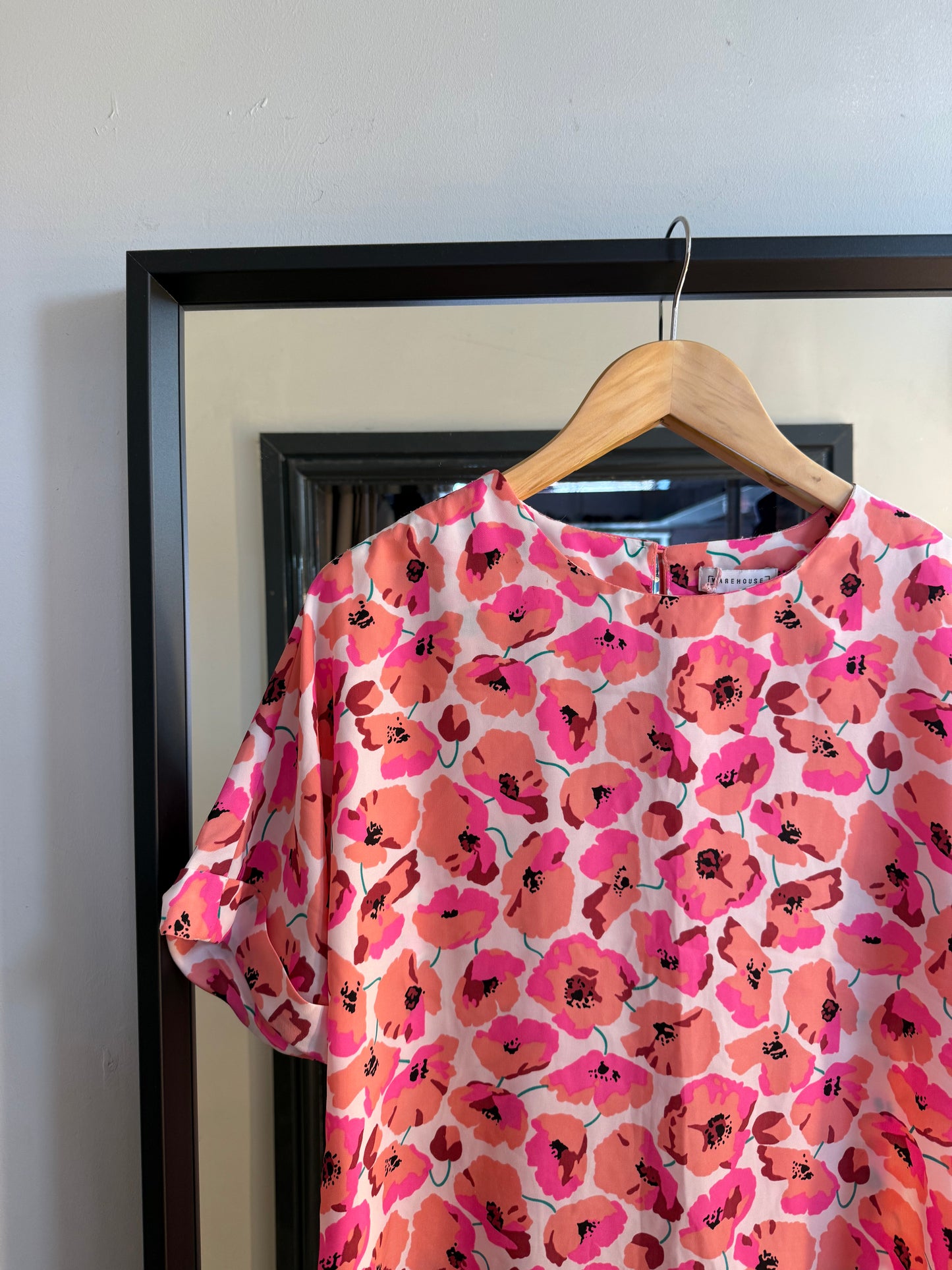 PRELOVED Wearhouse Pink Floral Blouse Size 8