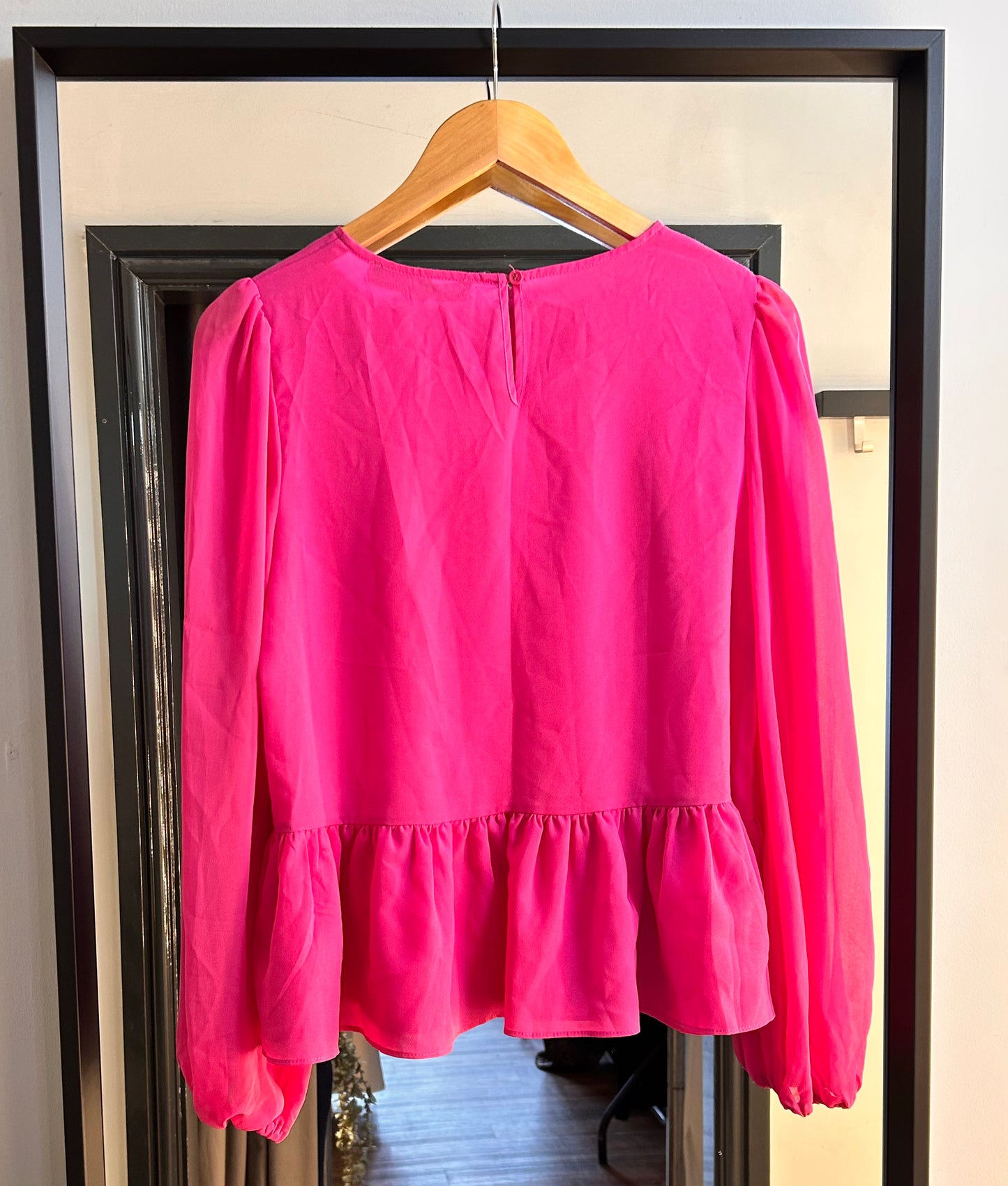 PRELOVED FRENCH CONNECTION Pink Peplum Top Size S