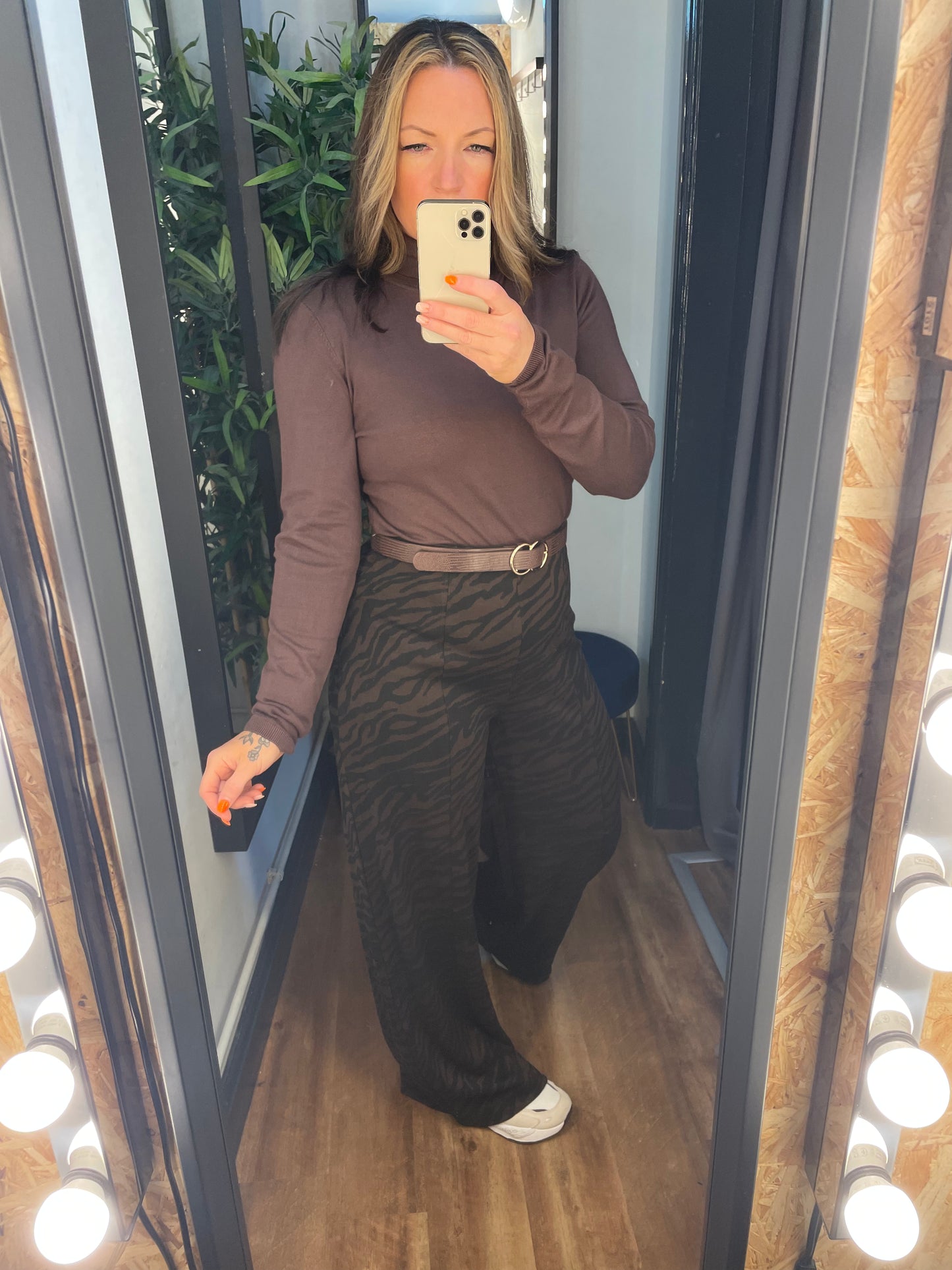 ICHI Crissy Waist Belt Tan/Silver