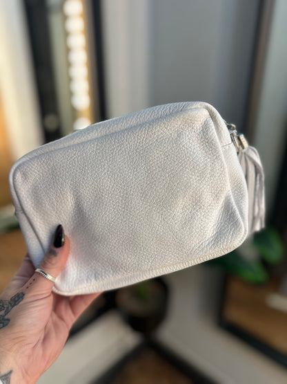 Clara Leather Camera Bag White