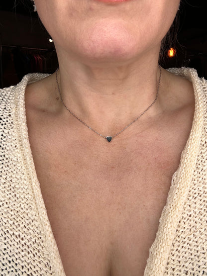 MISGRACEFUL Mini Heart Necklace Silver