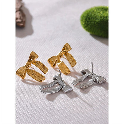 MISGRACEFUL Bow Stud Earring Silver