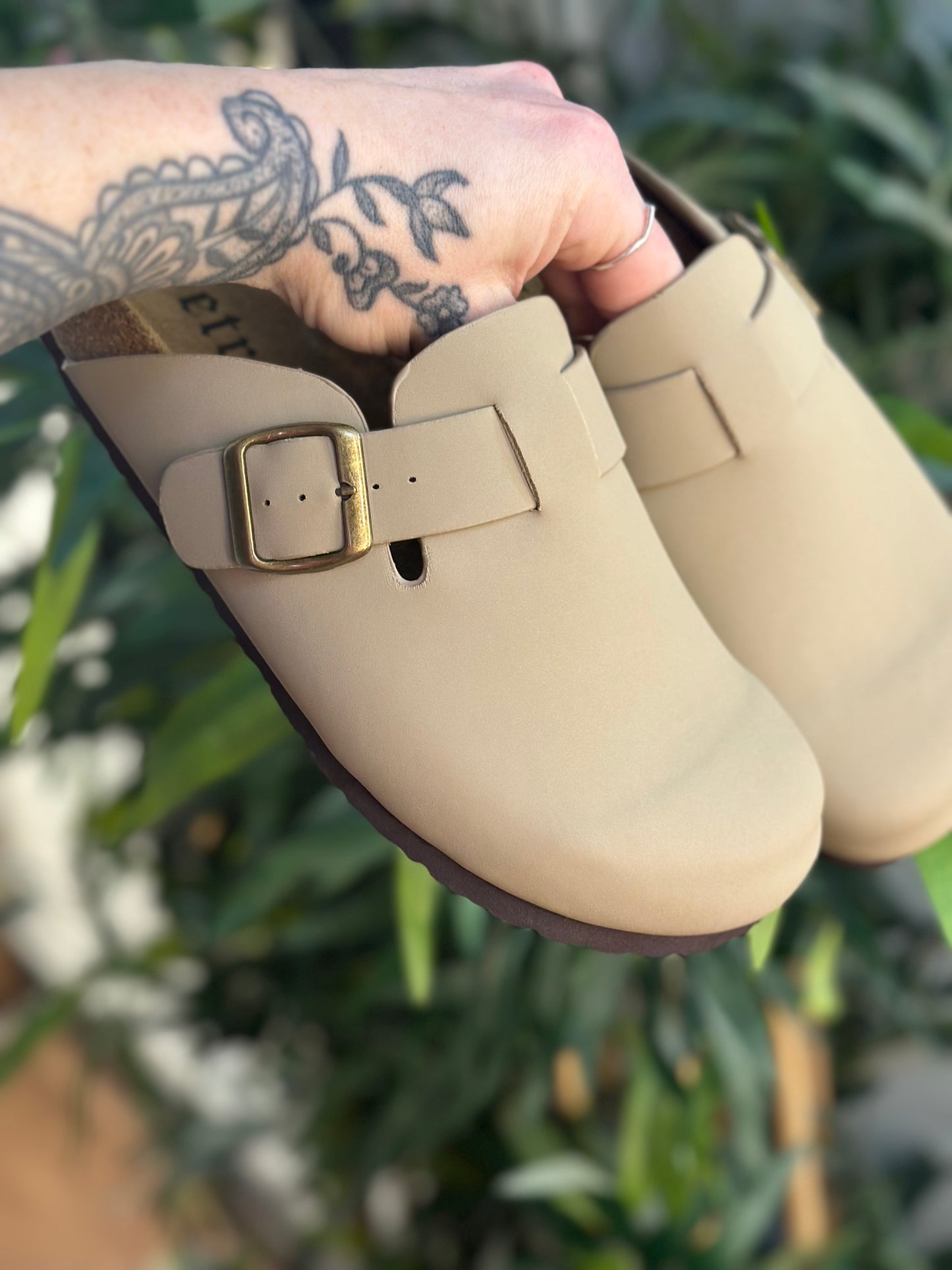 Bernie Soft Footbed Slip On Mule Camel
