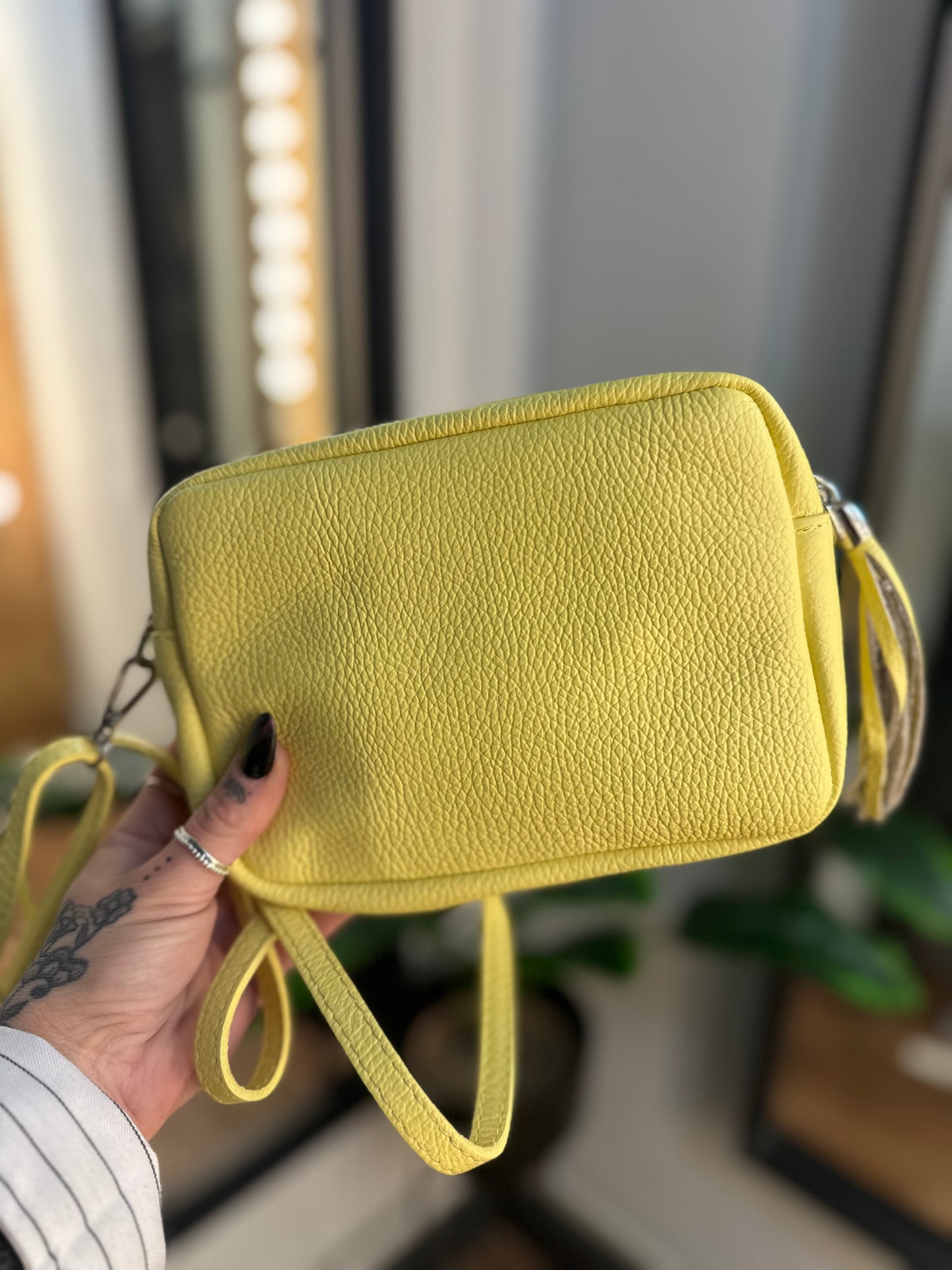 Clara Leather Camera Bag Yellow
