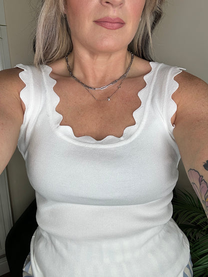 CHERIE Plain Knitted Vest White