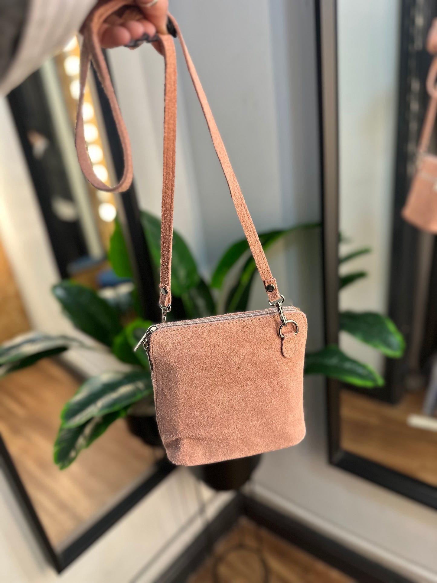 HALO Suede Crossbody Bag Rose