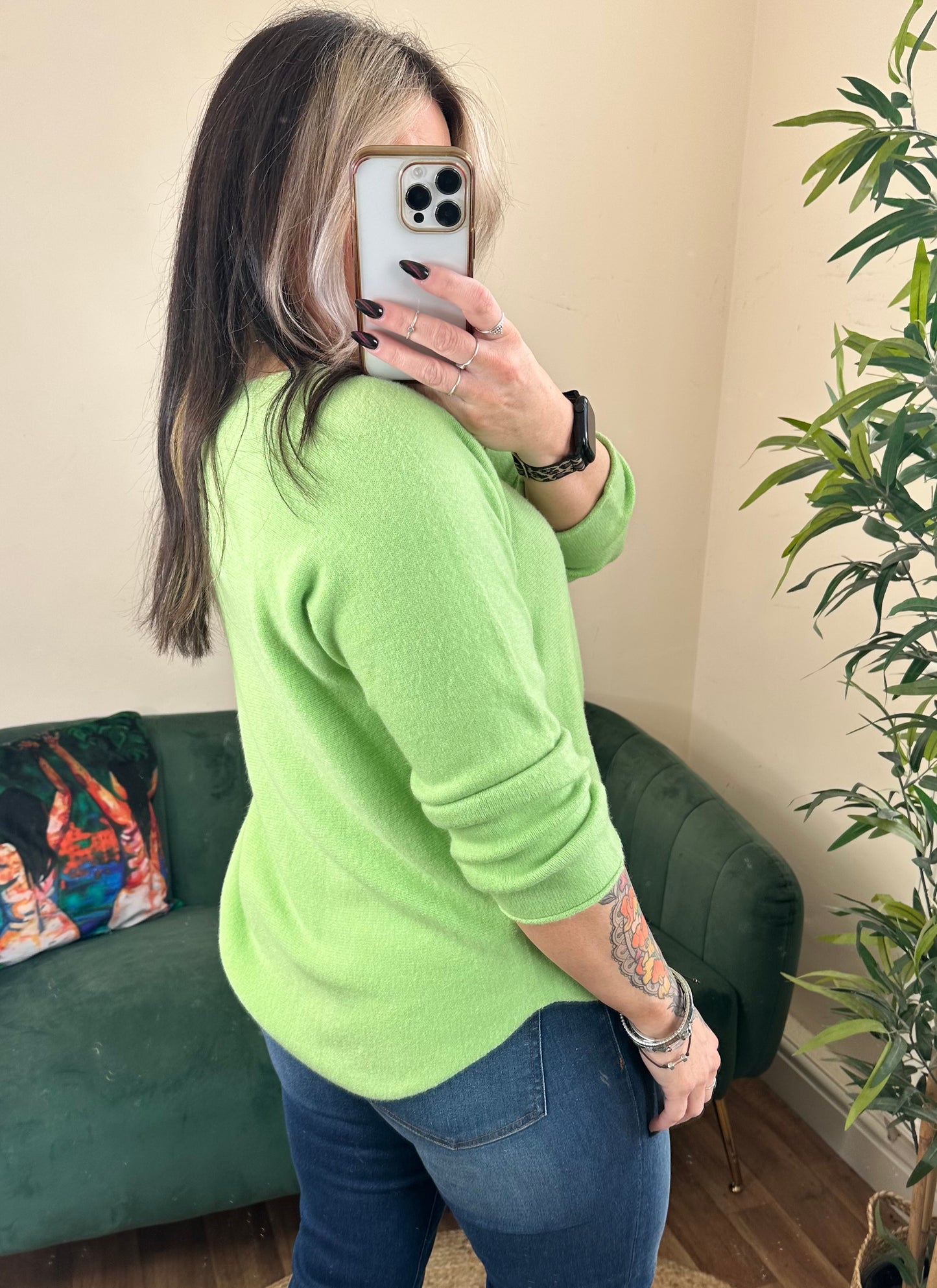 LILIANA 3/4 Sleeve Knit Green Tea