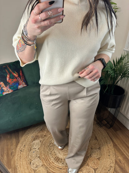 ICHI Kate Long Wide Leg Pant String