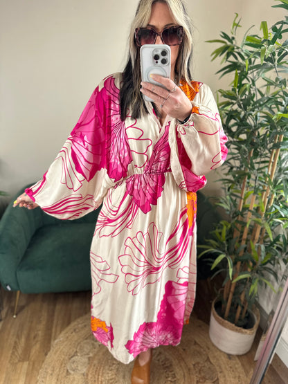 NOVA Satin Printed Dress