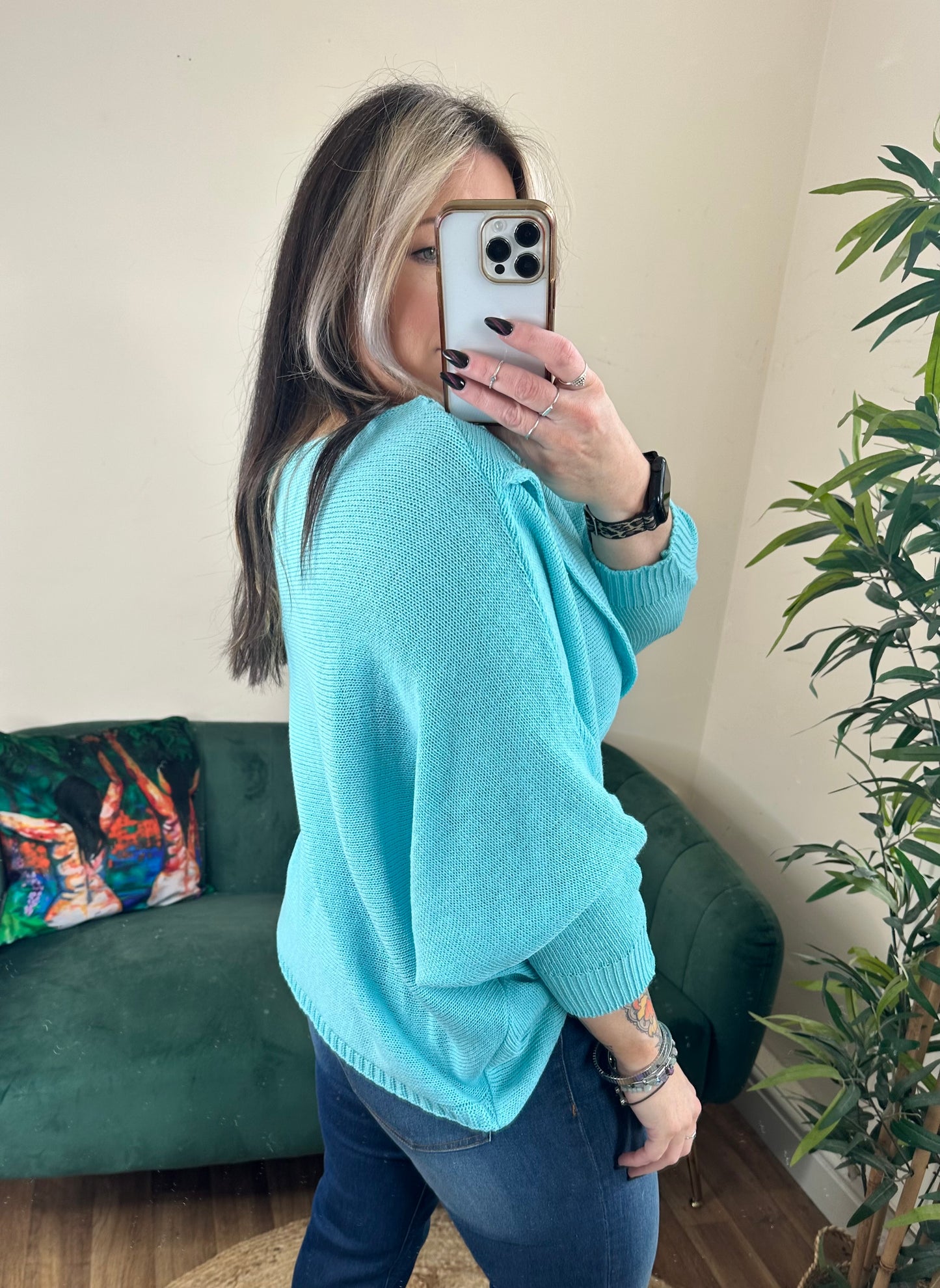 MILA Crossover Jumper Aqua