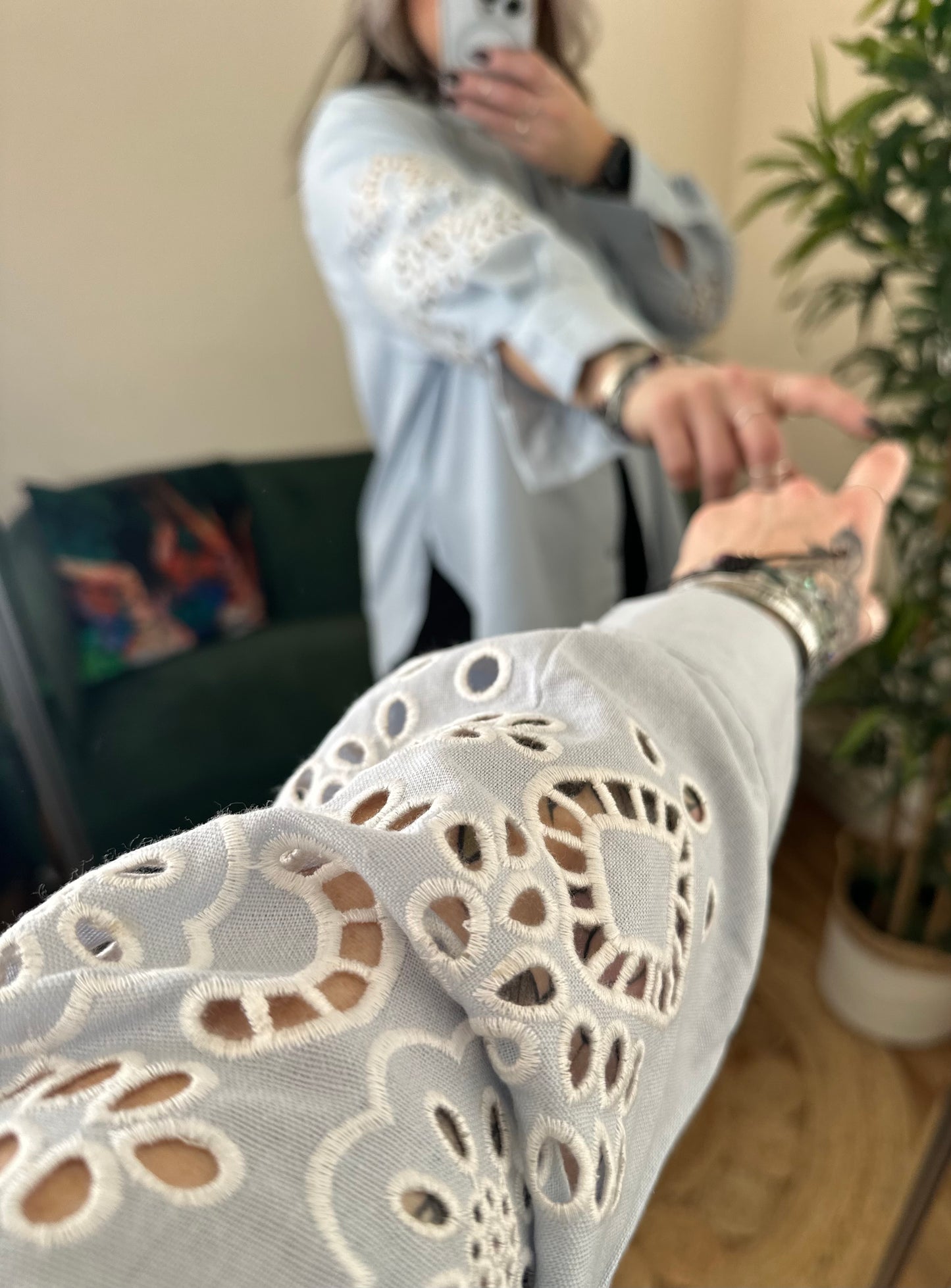 ANYA Oversized Shirt With Cut-out Sleeve Detail