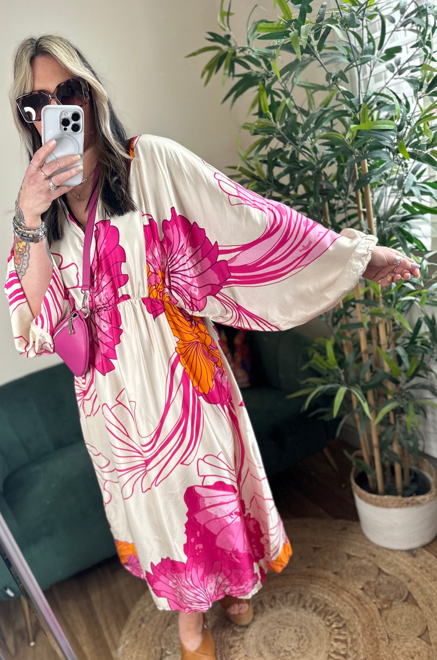 NOVA Satin Printed Dress