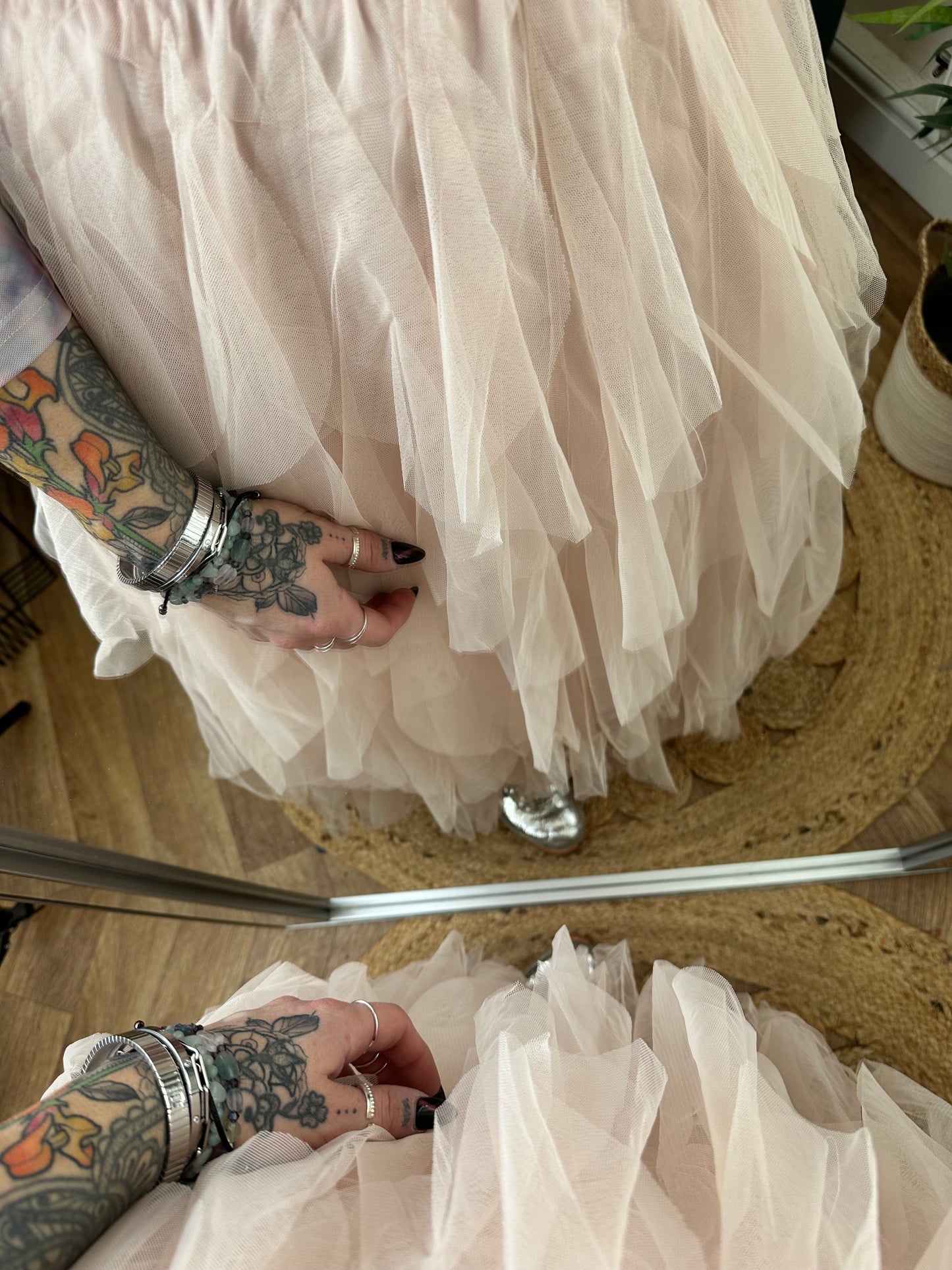 MAEVE Tulle Mesh Skirt Pastel Ballet Pink