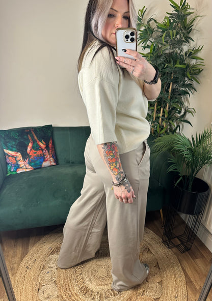 ICHI Kate Long Wide Leg Pant String