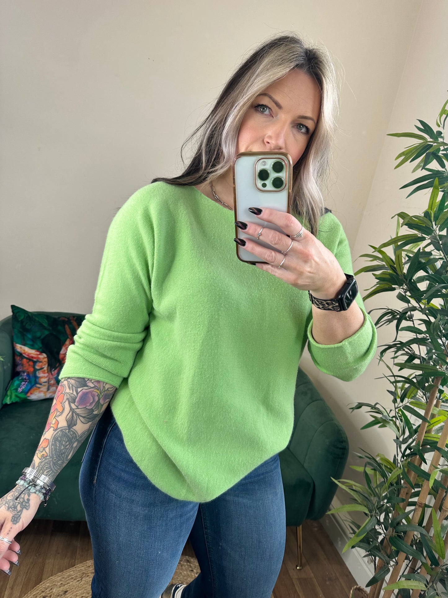 LILIANA 3/4 Sleeve Knit Green Tea