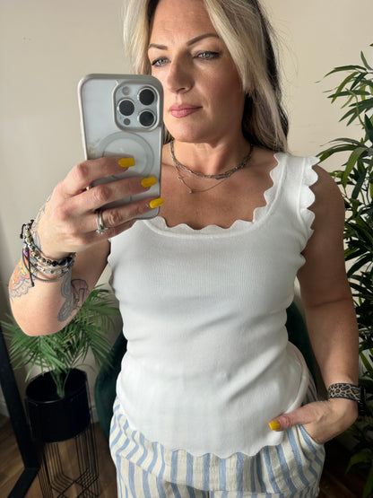CHERIE Plain Knitted Vest White