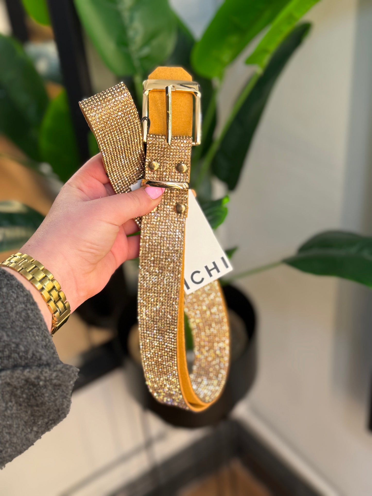 ICHI Mila Belt Sugar Almond