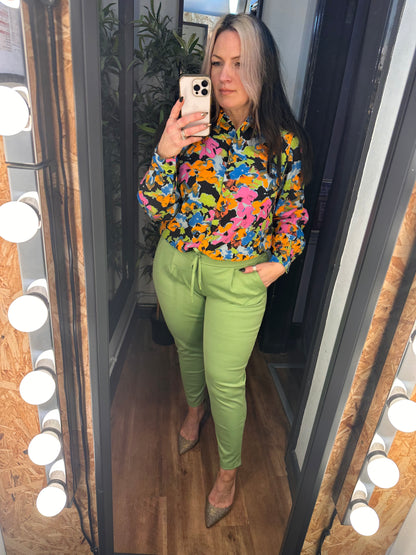 ICHI Kate Tapered Pant Green Tea