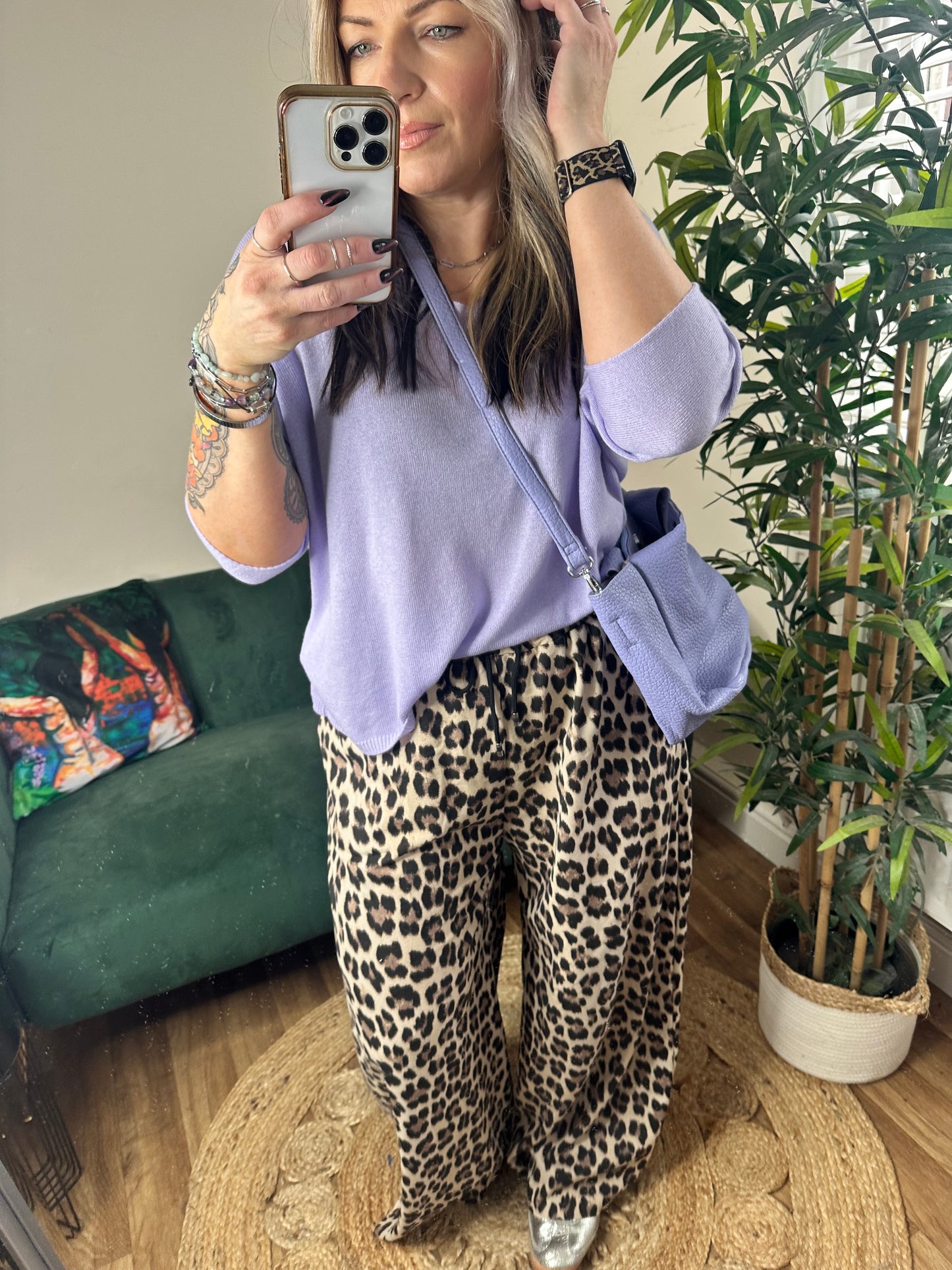 MADISON Wide Leg Leopard Jogger