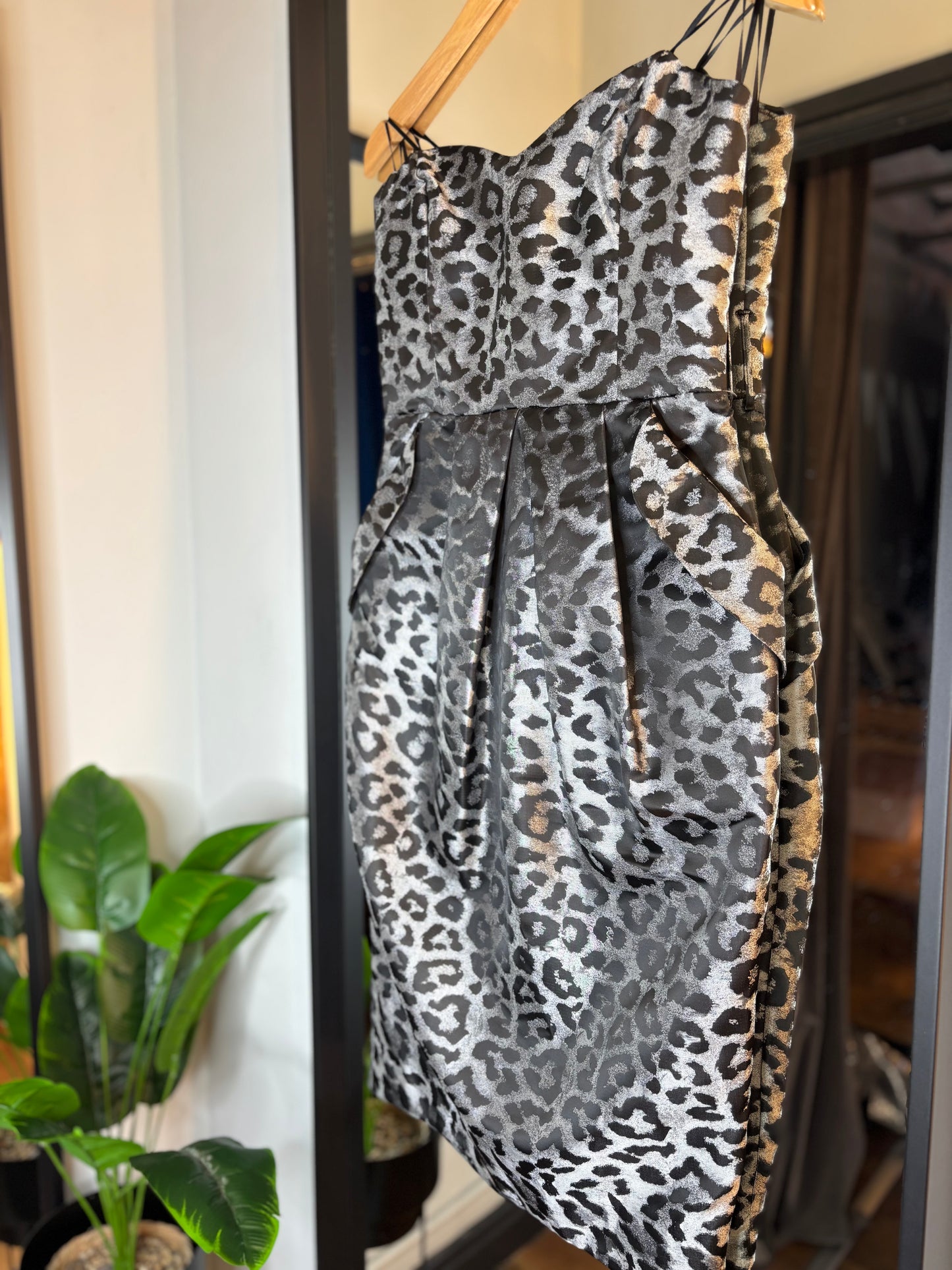 PRELOVED River Island Leopard Print Dress Size 12