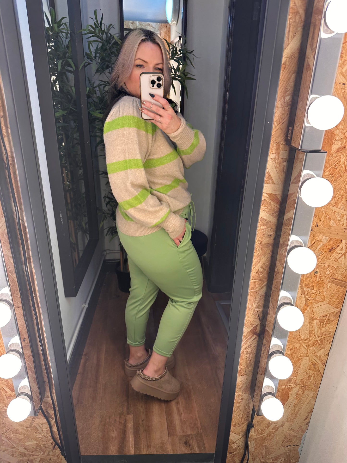 ICHI Kate Tapered Pant Green Tea