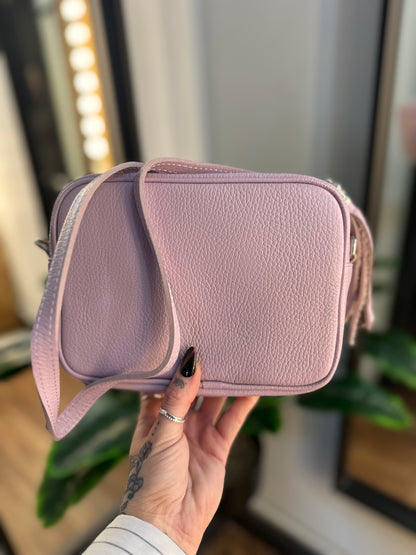 Cassie Leather Camera Bag Lilac
