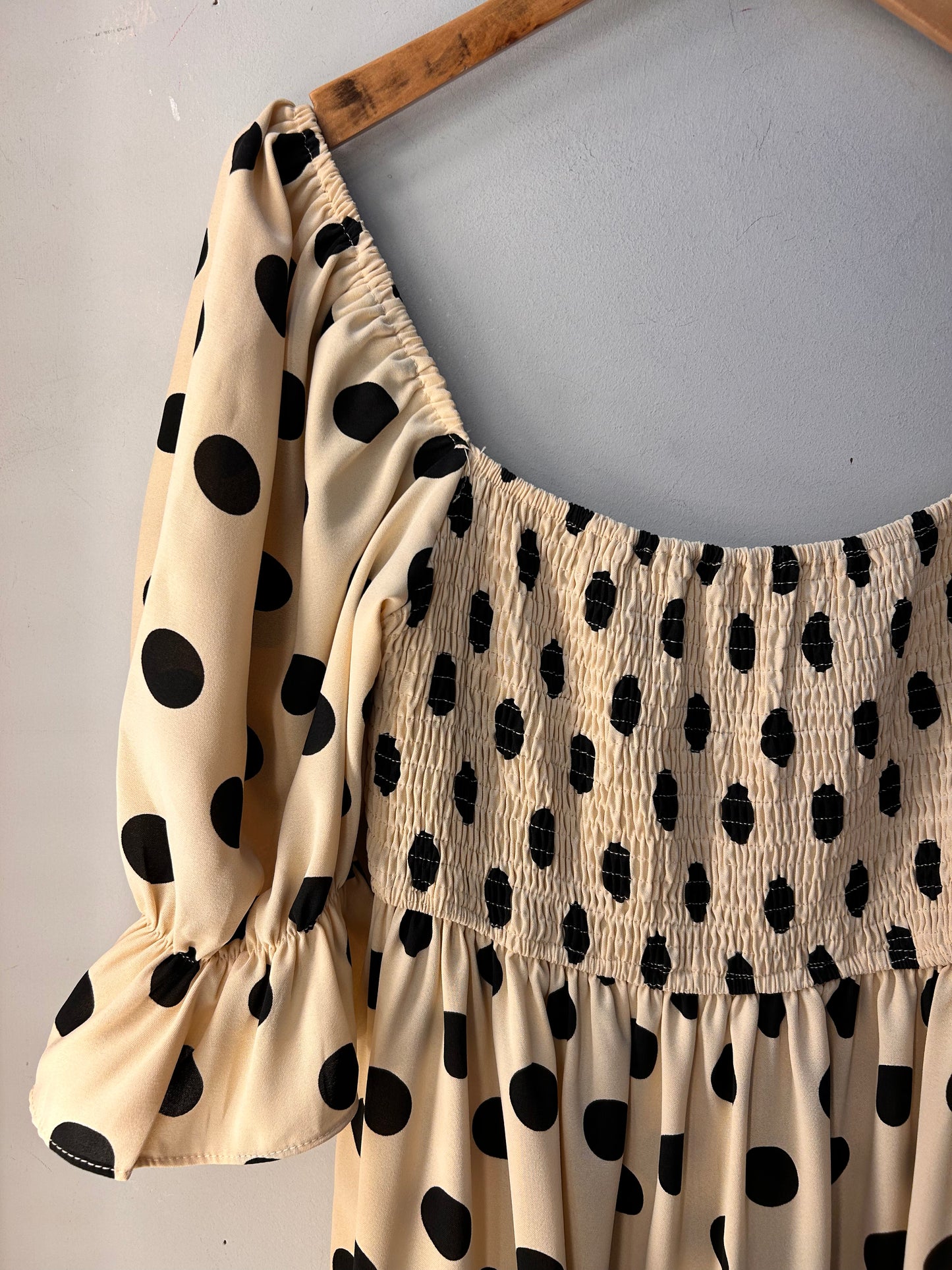 PRELOVED Vera and Lucy Polka Dot Midi Dress Size M