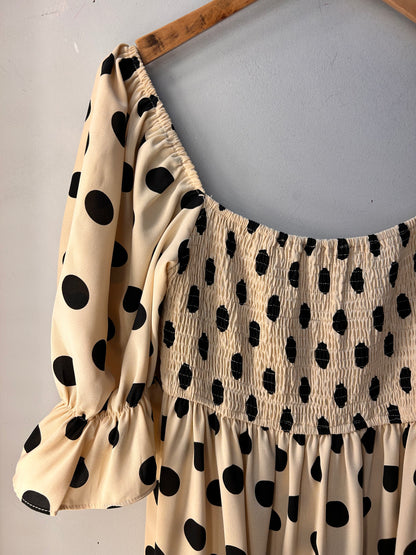 PRELOVED Vera and Lucy Polka Dot Midi Dress Size M