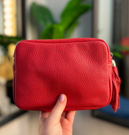 Clara Leather Camera Bag Red
