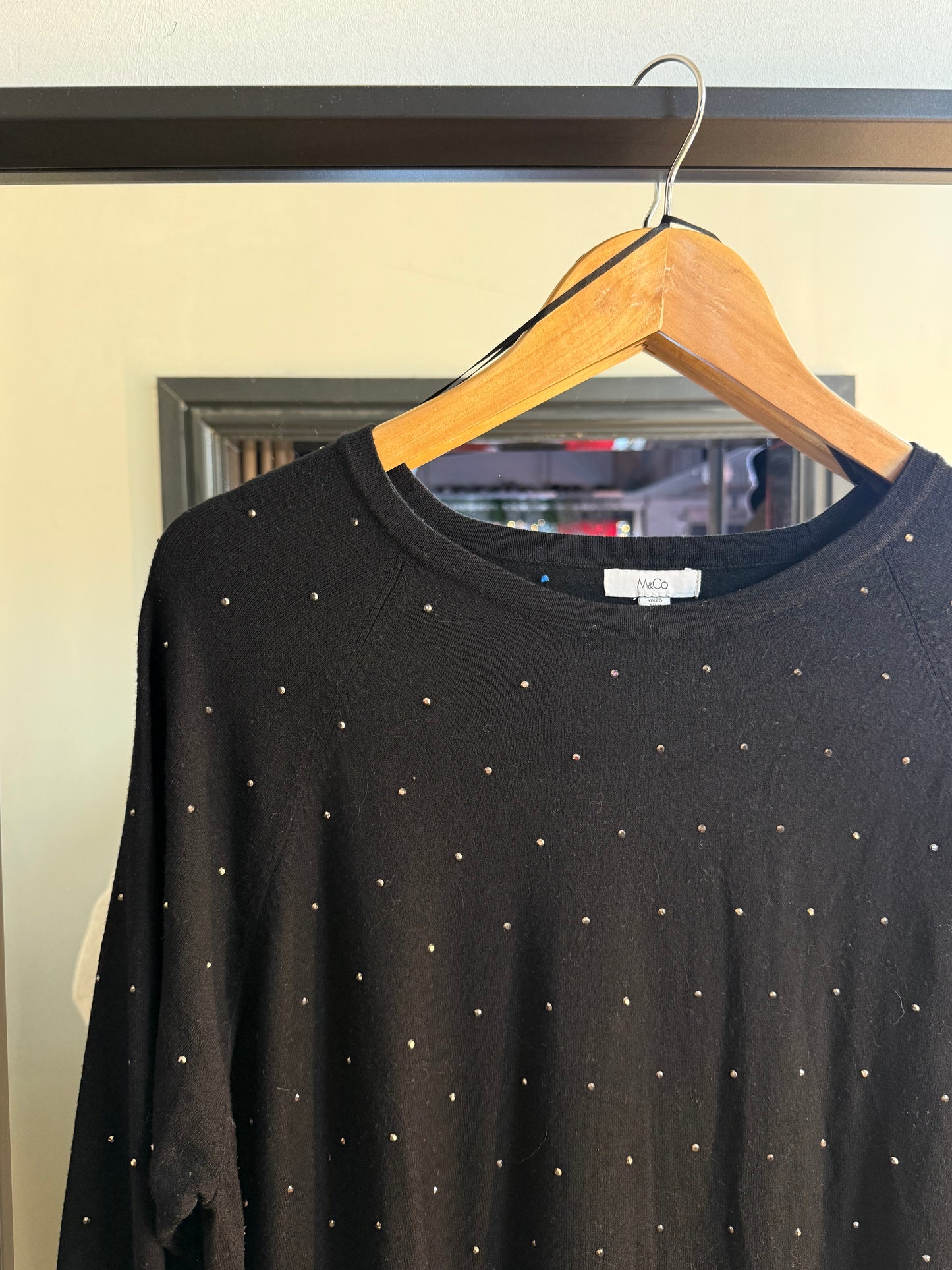 PRELOVED M&Co Black Dress with Sequins Size 18