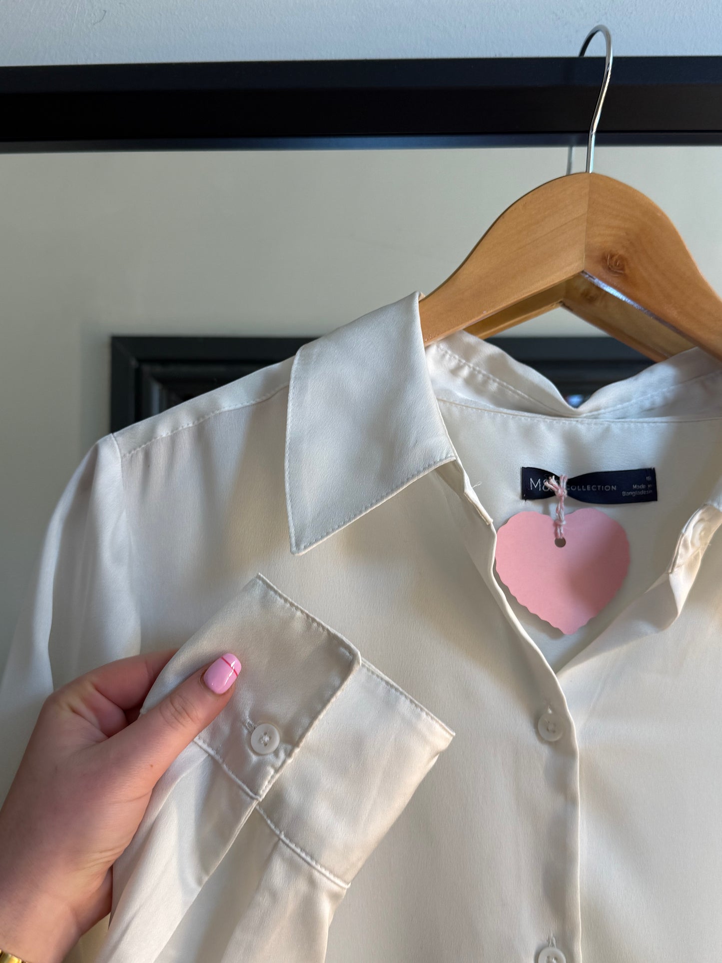 PRELOVED M&S Satin Shirt Cream Size 18