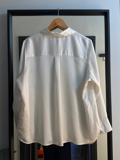 PRELOVED M&S Satin Shirt Cream Size 18